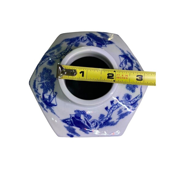 Vintage Rigtons Tea Merchants Japan Theme Octagon Shaped Tea Caddy - No Lid - Picture 7 of 11